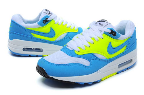 Nike Air Max 1 Womens Blue Yellow White Low Cost